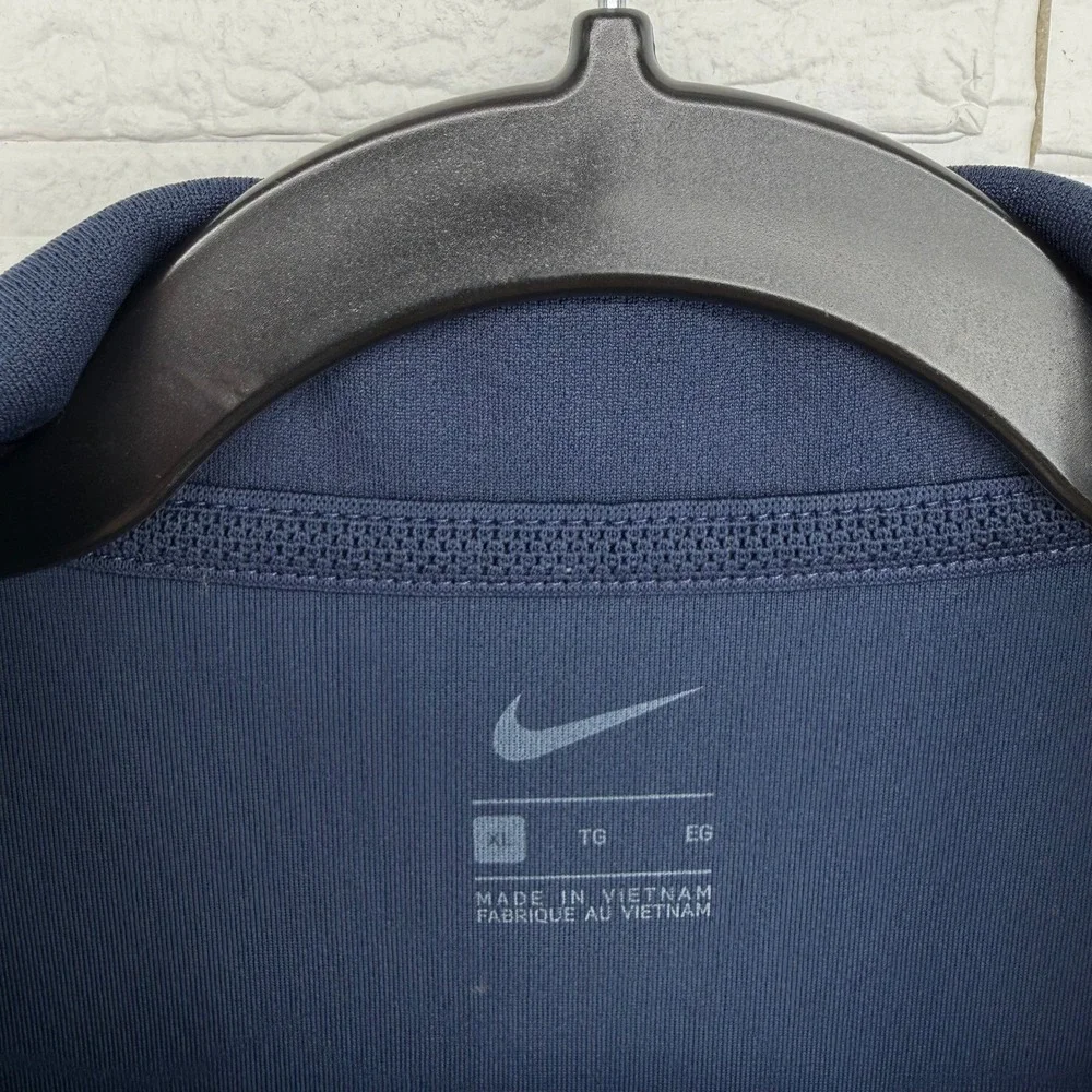 Nike Polo Shirt Mens XL Navy Blue Short Sleeve CC Football Swoosh Athletic